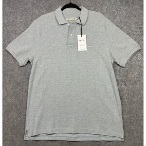 RM Williams Polo Shirt Mens L Grey Rod Plain Short Sleeve Australian NEW